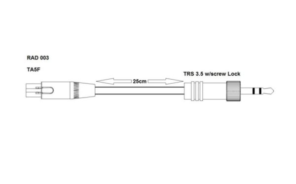 RAD003 Adaptor for REMIC MICROPHONES TO SENNHEISER WIRELESS SYSTEMS