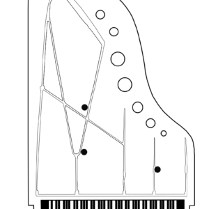 REMIC P6100 Piano Microphones on Grand Piano Positioned for sound with hard attack